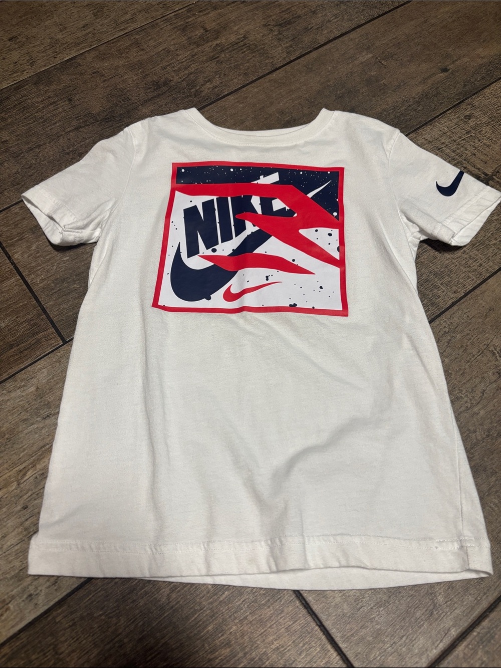 Nike White Tee with Red and Navy Graphic